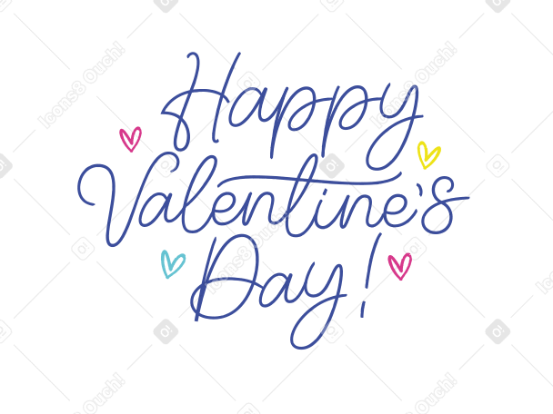 lettering happy valentine's day! Illustration in PNG, SVG