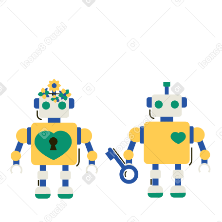 Robot Love PNG, SVG
