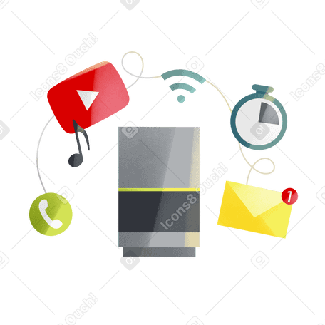 Multifunctional smart speaker Illustration in PNG, SVG