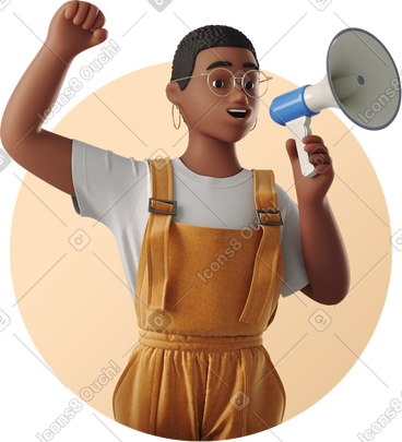 Woman with megaphone PNG, SVG