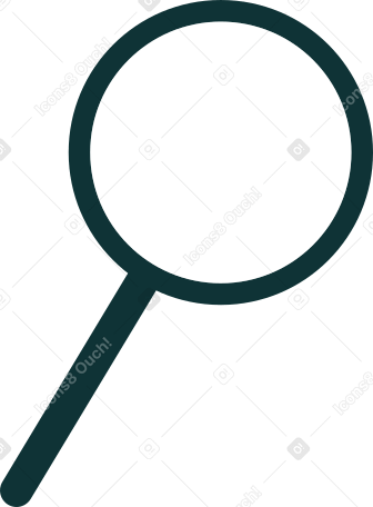 black magnifying glass Illustration in PNG, SVG
