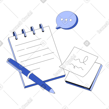 Notebook, pen and stickers PNG, SVG