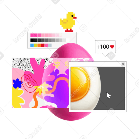 Colorear un huevo de pascua en un programa digital PNG, SVG