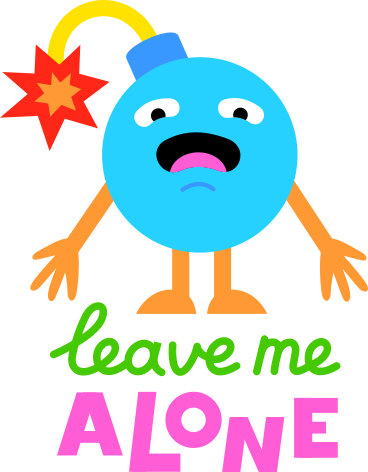 lettering sticker leave me alone bomb text PNG, SVG