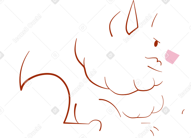 white pomeranian dog Illustration in PNG, SVG