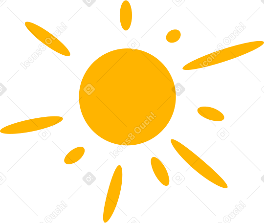 sun with rays Illustration in PNG, SVG