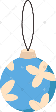 christmas bauble blue flowers PNG, SVG