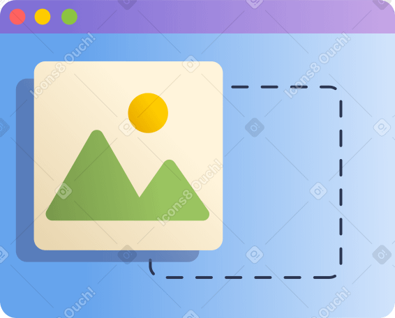 browser window with layout Illustration in PNG, SVG
