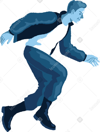 man jumping side view Illustration in PNG, SVG