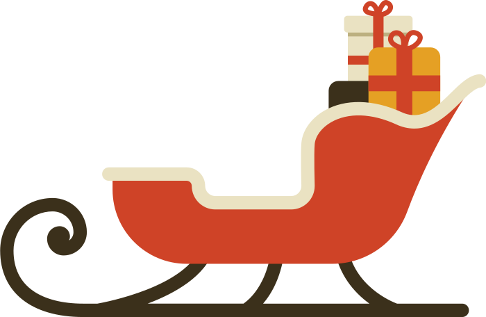 santa sleigh Illustration in PNG, SVG