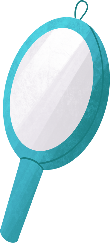 small blue mirror with a handle PNG, SVG