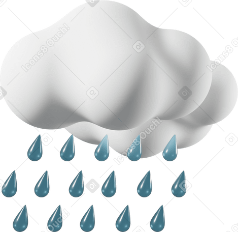 3D Nuvem de chuva PNG, SVG
