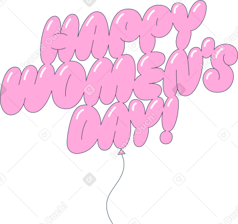 행복한 여성의 날 텍스트 풍선 PNG, SVG