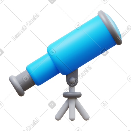 3D telescope PNG, SVG