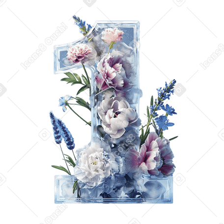 Número de gelo com flores PNG, SVG