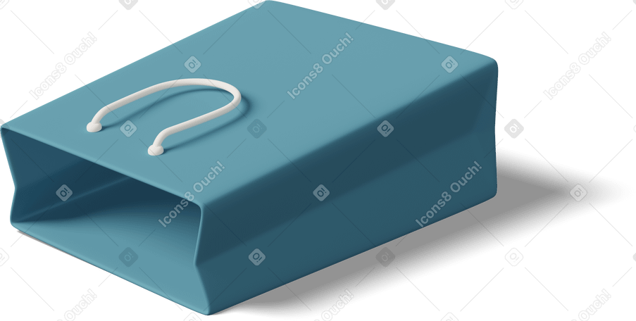 3D Blue paper back lying Illustration in PNG, SVG