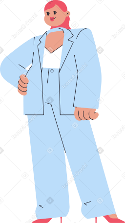 standing woman in tuxedo Illustration in PNG, SVG