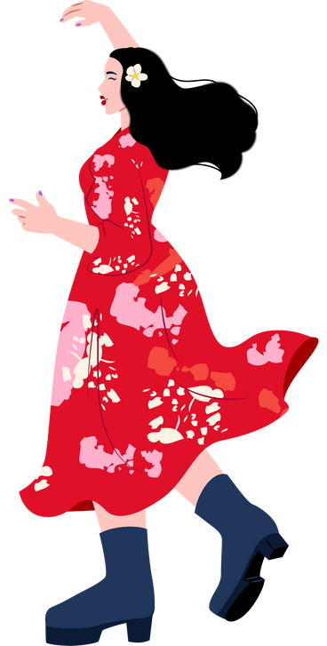 Mujer joven bailando PNG, SVG