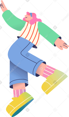 jumping girl Illustration in PNG, SVG