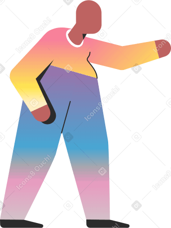 chubby old person pointing Illustration in PNG, SVG