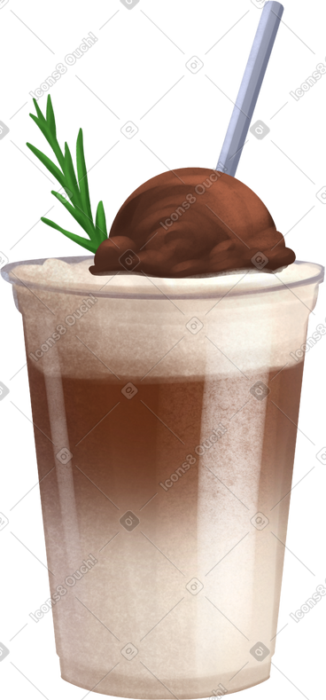 Chocolate drink with ice cream PNG, SVG