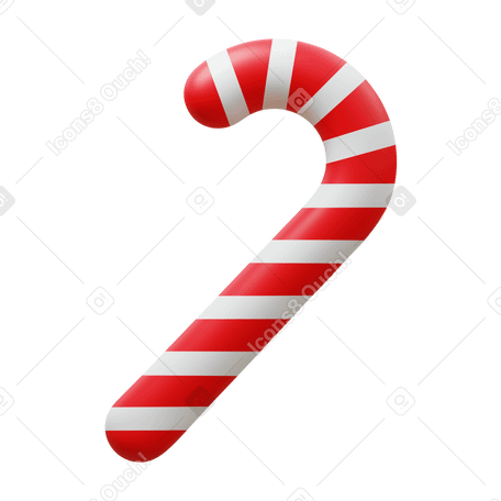 3D candy cane PNG、SVG