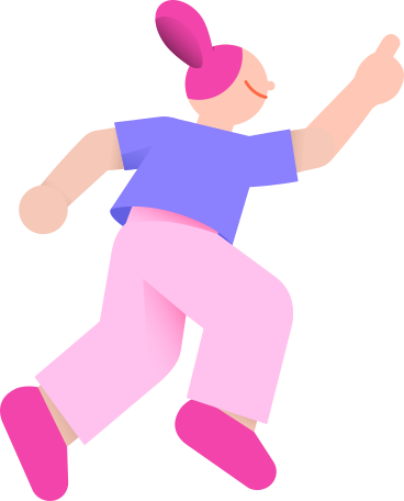 Young woman pointing at something PNG, SVG