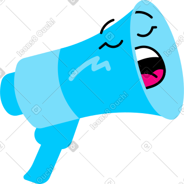 Megaphone with a face PNG, SVG