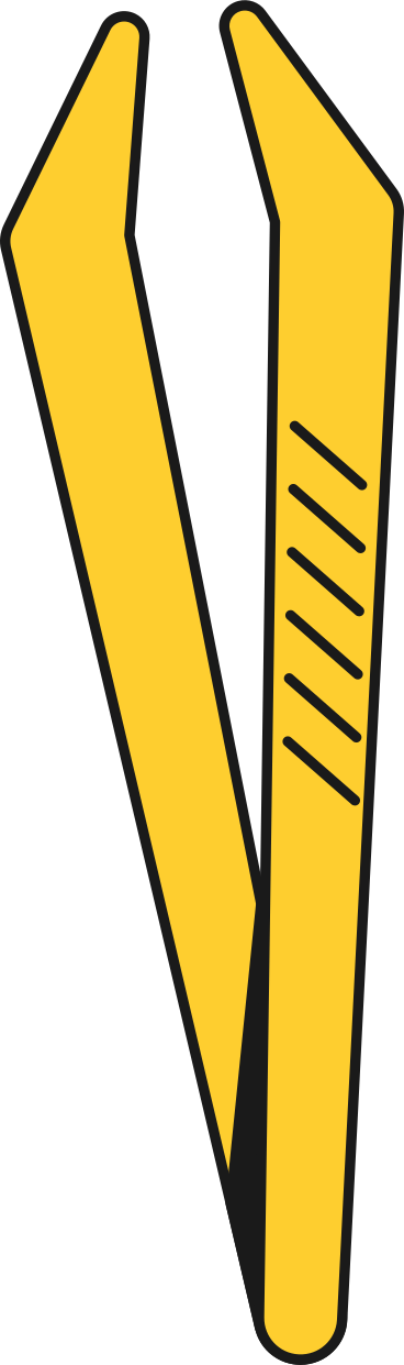 yellow tweezers PNG, SVG