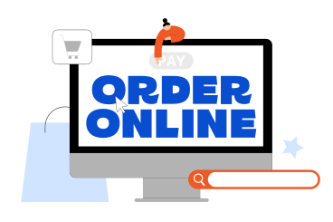 Lettering order online con testo di elementi di e-commerce PNG, SVG