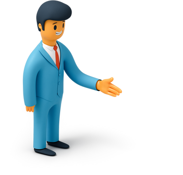 Smiling businessman holding out his hand PNG, SVG