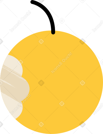 bitten yellow apple PNG, SVG