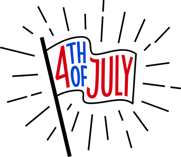lettering 4th of july on the flag text PNG, SVG