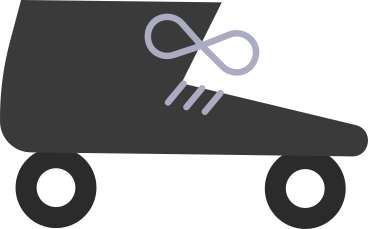 black roller skates with a bow PNG, SVG
