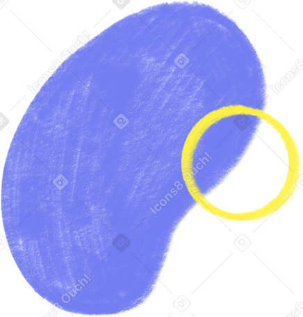 blue oval with a yellow circle Illustration in PNG, SVG