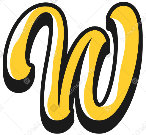 uppercase letter w Illustration in PNG, SVG