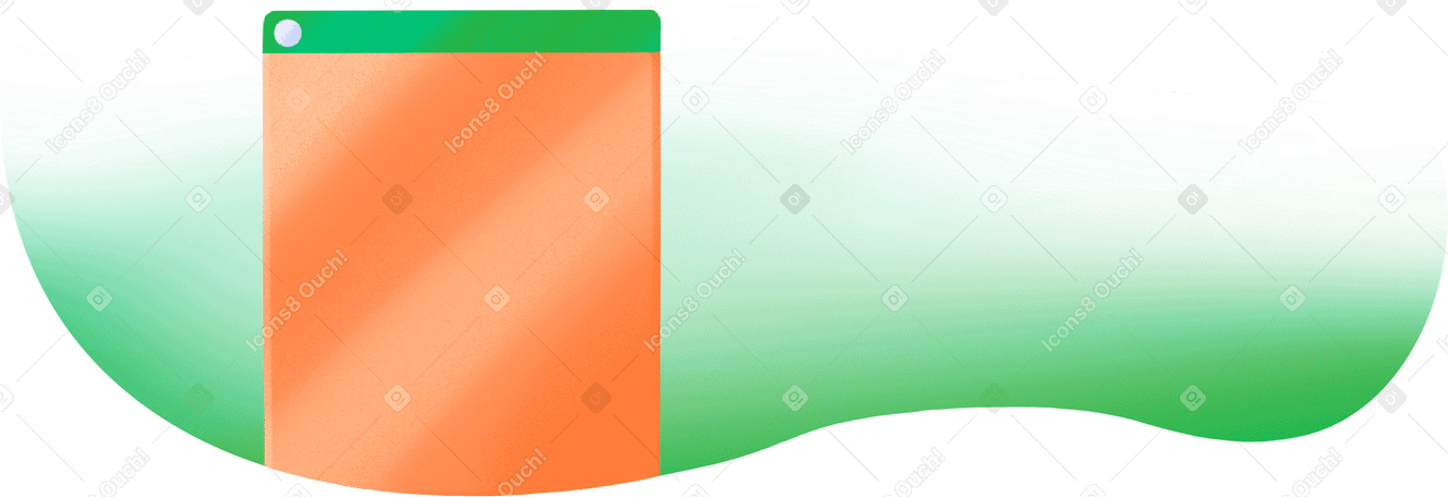 small browser window on green background PNG, SVG