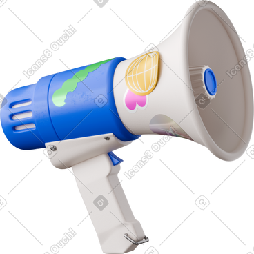 Megaphone with stickers PNG, SVG