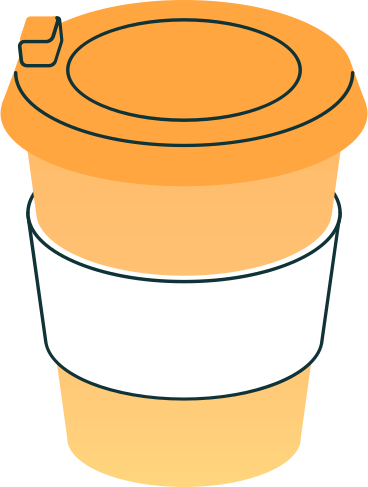 big orange coffee cup PNG, SVG