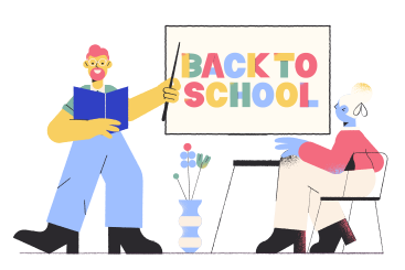 Lettering Back to School on classroom whiteboard PNG, SVG
