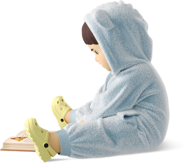 little child with a book PNG, SVG