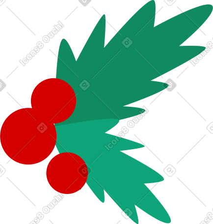 green leaves with rowan berries PNG, SVG