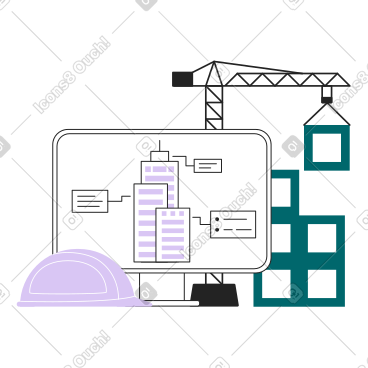 计算机上的建筑施工和建筑规划 PNG, SVG