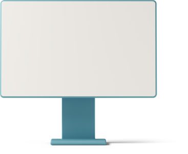 front view of blue computer monitor PNG, SVG