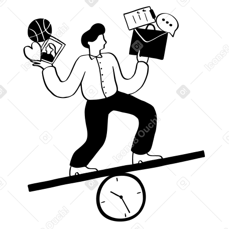 Man trying to keep a work-life balance PNG, SVG