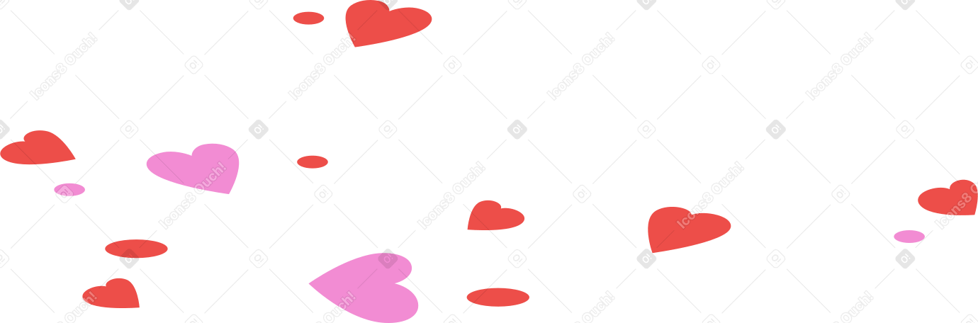 конфетти сердца в PNG, SVG
