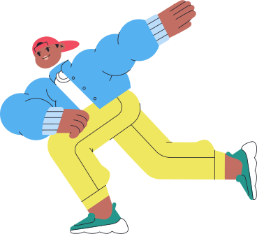 running guy in a cap PNG, SVG