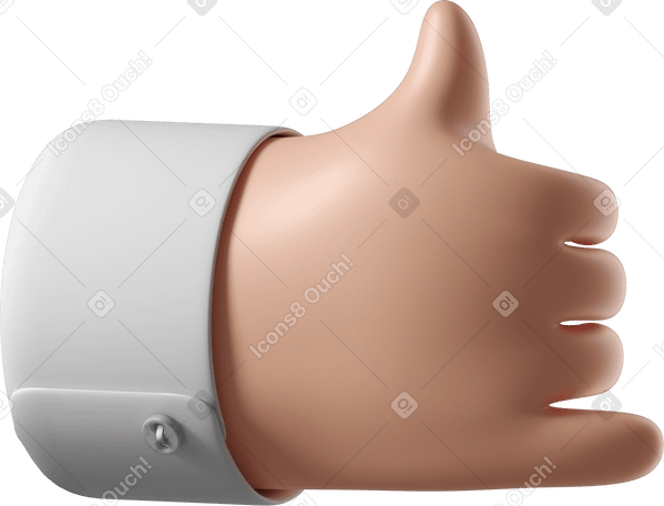 3D White skin hand making call me sign PNG, SVG