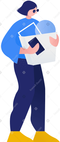 woman with bag and phone в PNG, SVG