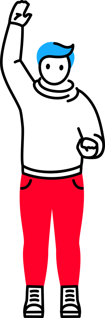 man with raised arm PNG, SVG